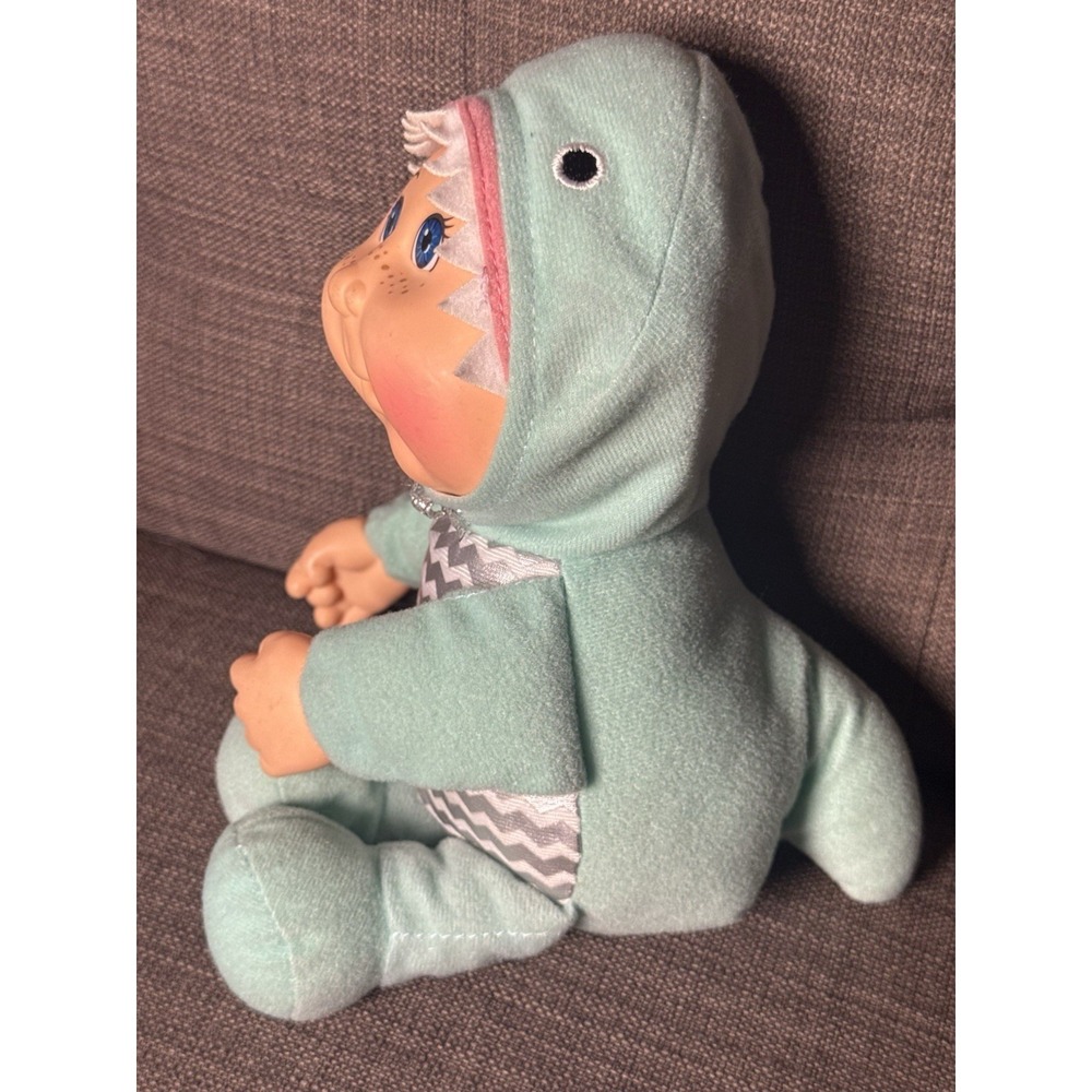Cabbage Patch Cutie Dinosaur Shark 9" Soft Body plush Doll freckles mint green - Picture 5 of 6